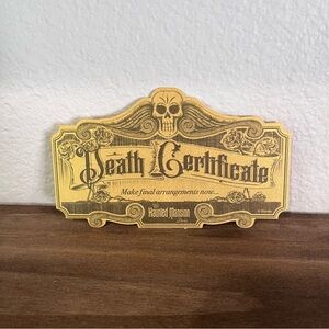 Disney Cruise Line Treasure Haunted Mansion Parlor Death Certificate Card DCL